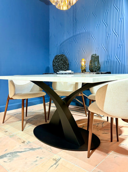 Marble Effect and Designer Table Legs (Premium Metal Base)