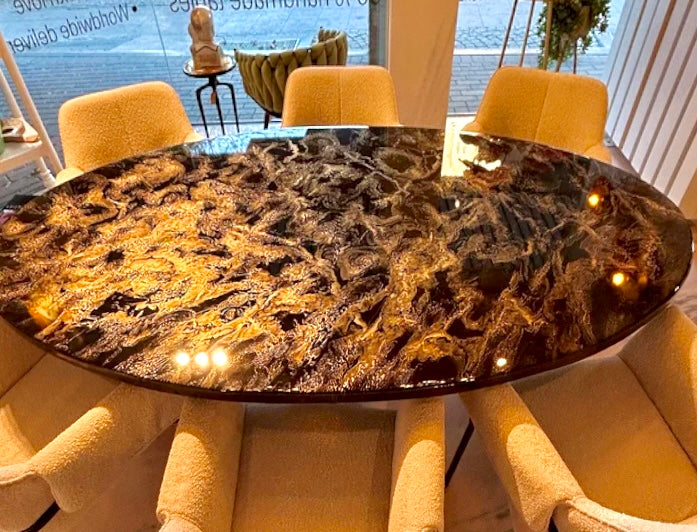 Gold Cloud Resin Table (Luxury Finish)