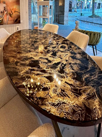 Gold Cloud Resin Table (Luxury Finish)