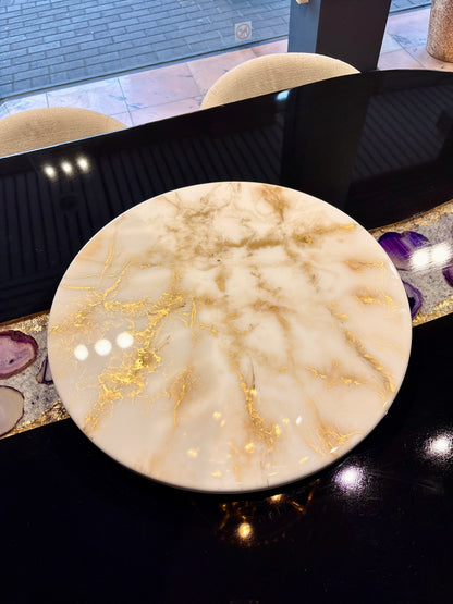 Luxury Lazy Susan | Rotating Centerpiece | Epoxy Resin Art
