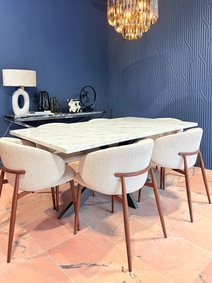 Subtle Gold & Silver Marble Effect Dining Table (Custom)