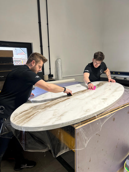 Protect Your Custom Tables with Premium Scratch Resistant Film - Matte or Glossy Finish, Professionally Applied