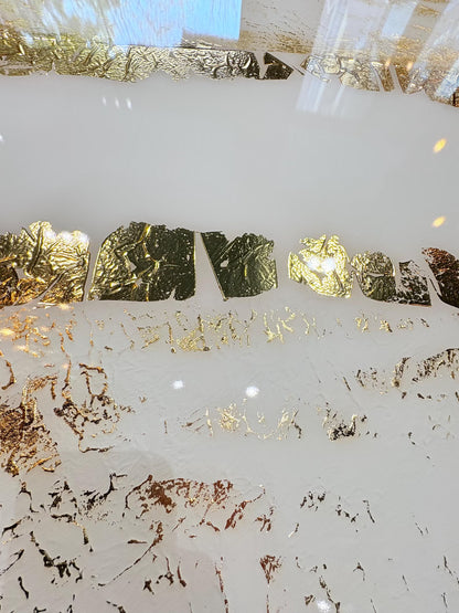 Exclusive Made Dining Table | Shiny Gold Design | Unique River | Safe Shipping Worldwide