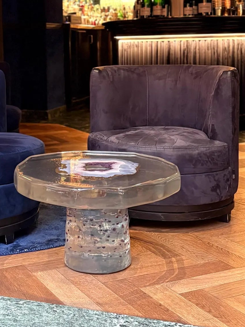 Table en améthyste personnalisée | Sculpture en géode d'agate | Œuvre d'art 3D | Leonardo Gravina