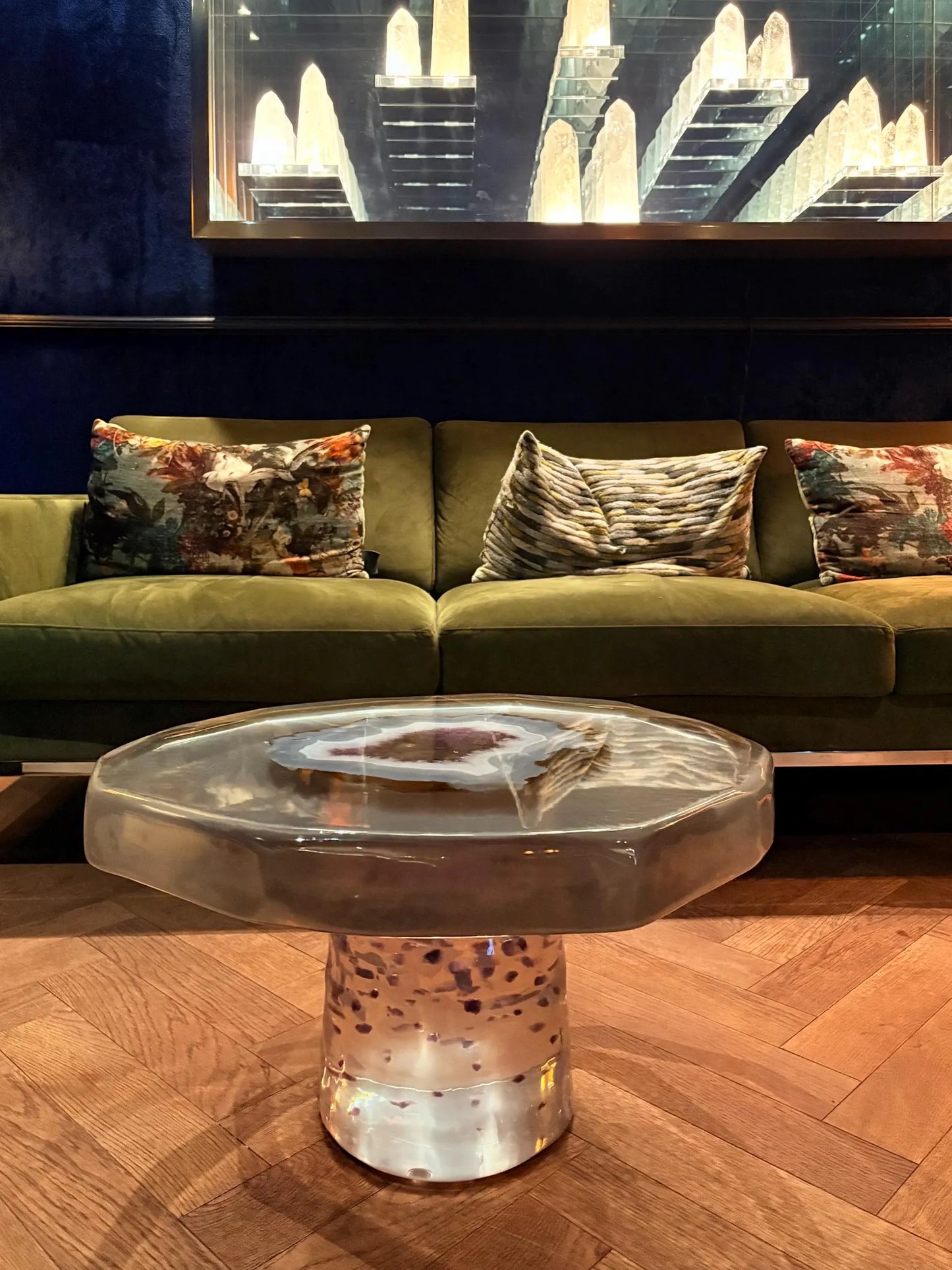 Table en améthyste personnalisée | Sculpture en géode d'agate | Œuvre d'art 3D | Leonardo Gravina