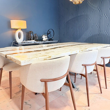 Exclusive Made Dining Table | Shiny Gold Design | Unique River | Safe Shipping Worldwide