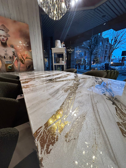 Pearl Color Marble Design | Bright Gold