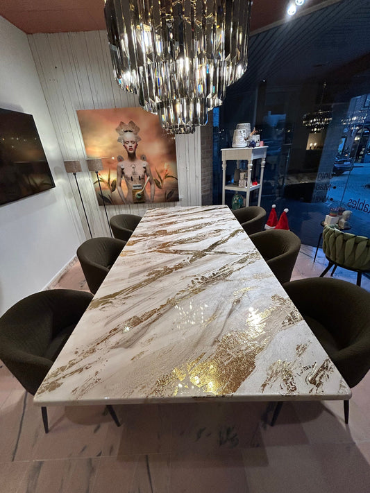 Pearl Color Marble Design | Bright Gold