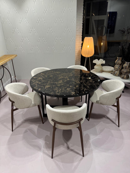 Round Dining Table | Black and Gold Cloud Design