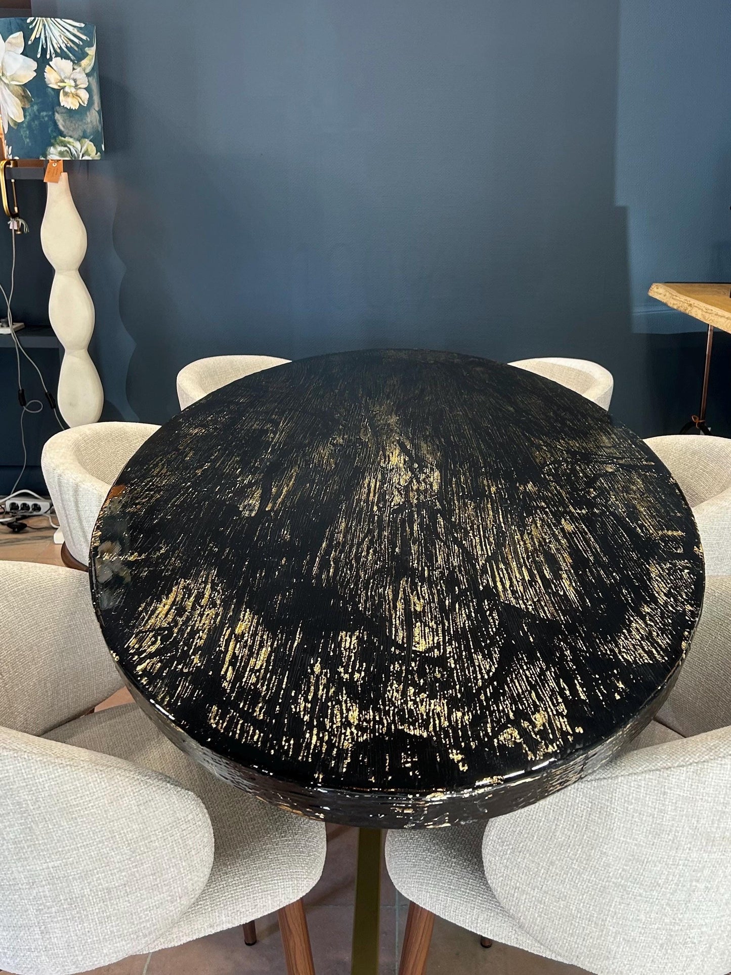 Bespoke Oval Dining Table | Black and Gold