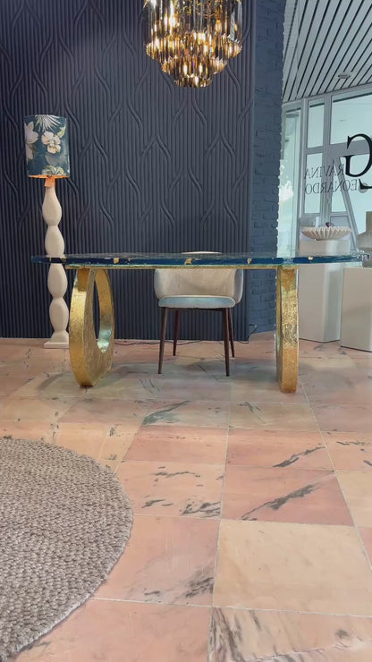 Table à manger sur mesure | Bleu transparent | Galaxie