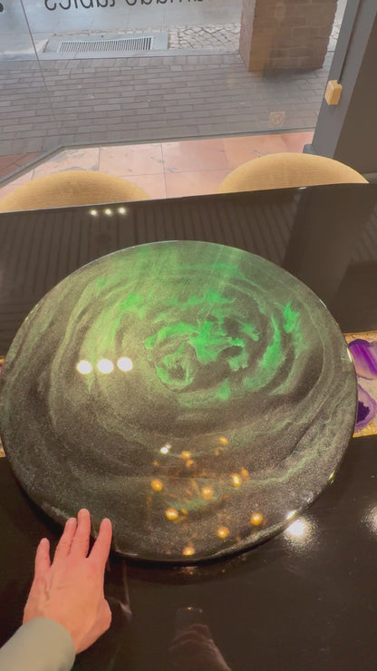 Luxury Lazy Susan | Rotating Centerpiece | Epoxy Resin Art