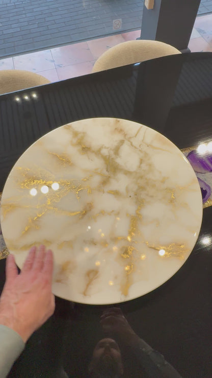 Luxury Lazy Susan | Rotating Centerpiece | Epoxy Resin Art