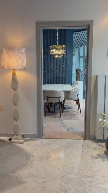 Subtle Gold & Silver Marble Effect Dining Table (Custom)